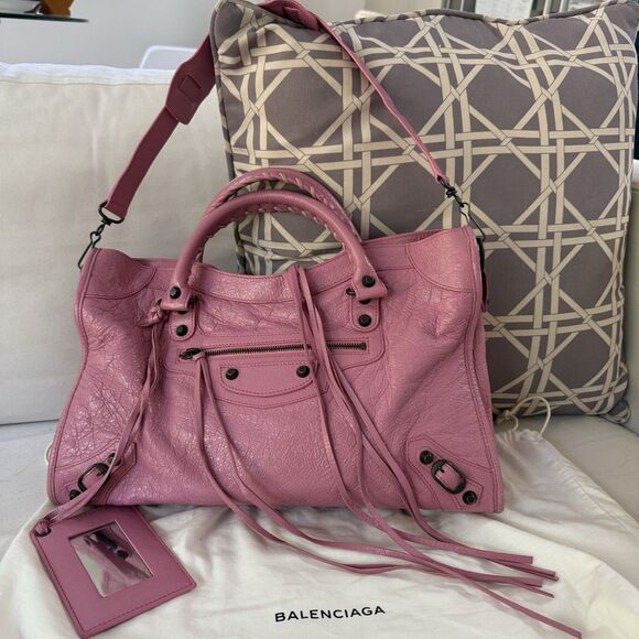 Balenciaga Handbags - Balenciaga Pink City Bag Medium Lambskin Leather Y2K Iconic It Bag 2-Way Italy